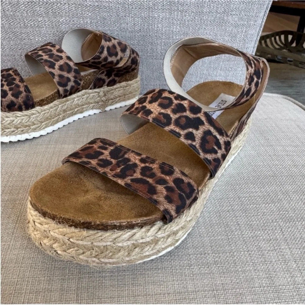 Steve Madden Brown Espadrille Platform Sandals